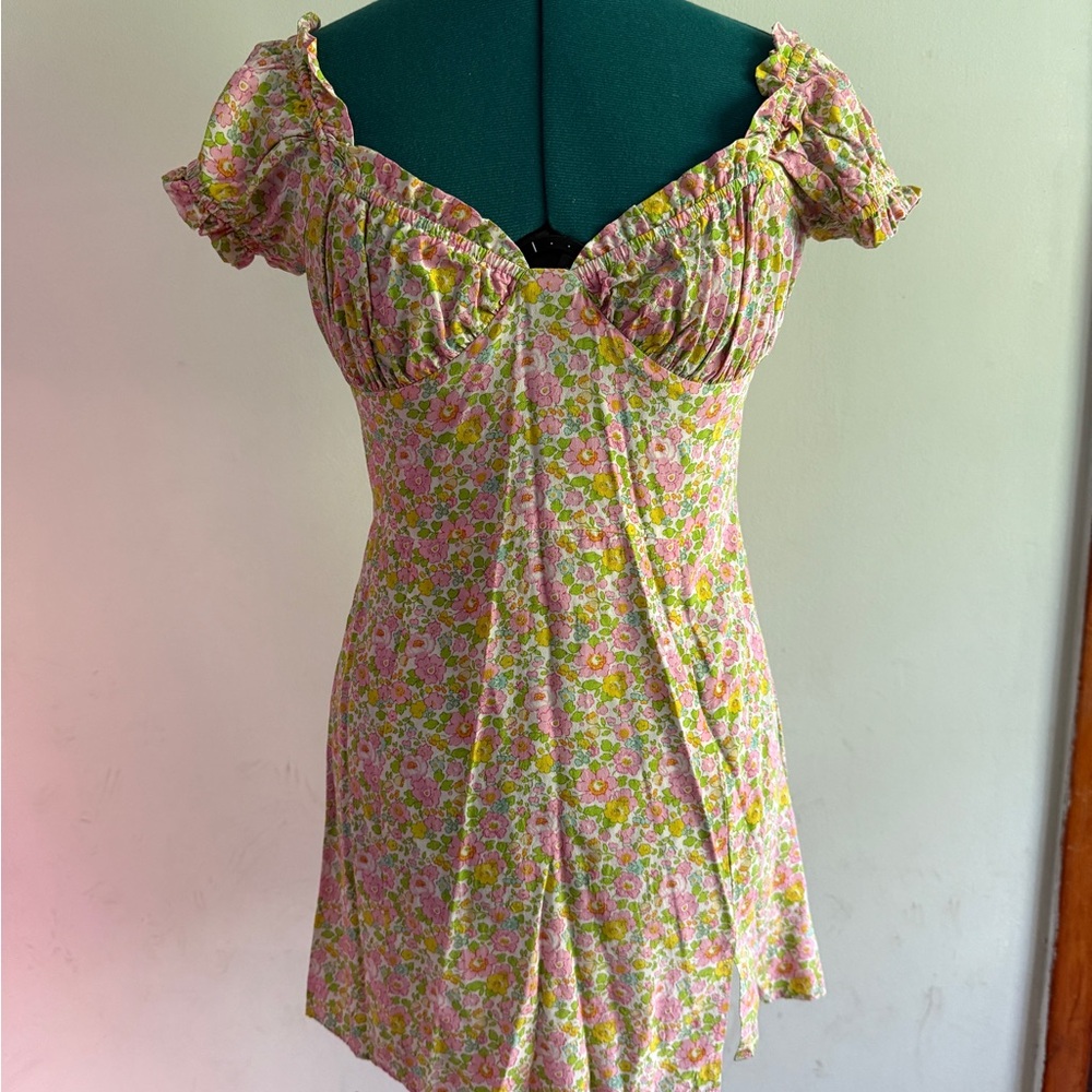 With Jéan Bella Mini Dress in Pansies - Medium